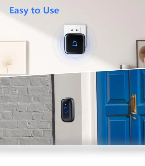 Wireless Doorbell with 56 Chimes, 1000 Feet Range, IP66 Waterproof — Push Buttons