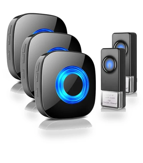 Wireless Doorbell Chime Kit with Mute Mode, 58 Ringtones, LED Strobe — Kits, PHYSEN