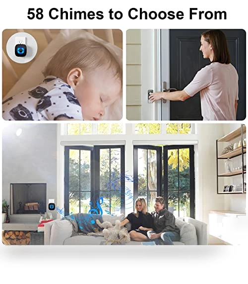 Wireless Doorbell Chime Kit with Mute Mode, 58 Ringtones, LED Strobe — Kits, PHYSEN