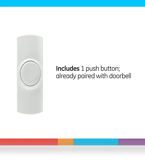 Wireless Doorbell Kit, Battery-Operated Receiver, 2 Melodies, 4 Volume Levels, 150 Ft Range — Push Buttons, GE
