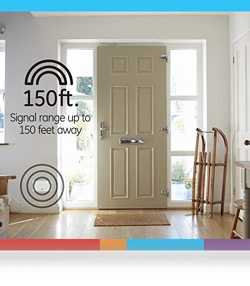 Wireless Doorbell Kit, Battery-Operated Receiver, 2 Melodies, 4 Volume Levels, 150 Ft Range — Push Buttons, GE