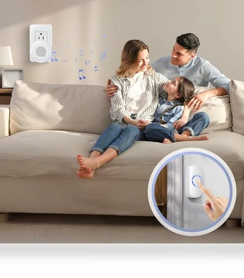 Wireless Doorbell Kit with 32 Ringtones, 1000ft Range, LED Flash — Kits, PHYSEN