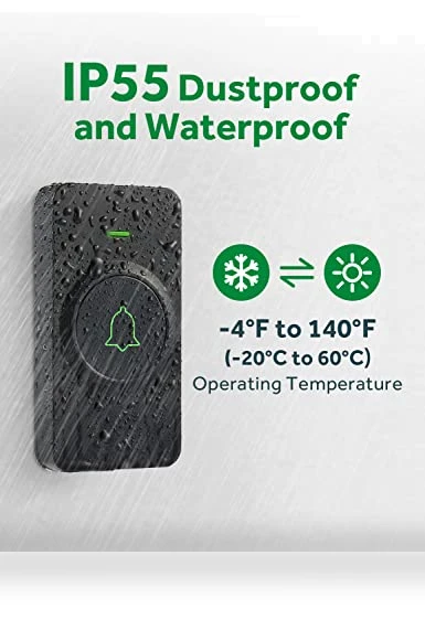 Wireless Doorbell with 52 Melodies, 1000ft Range, Waterproof — Chimes, AVANTEK