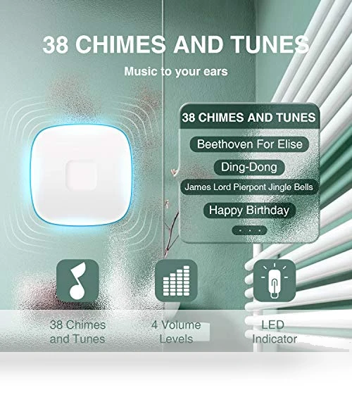 Wireless Doorbell with 38 Melodies and LED Flash, Waterproof, 1000-Foot Range — Kits, BO YING
