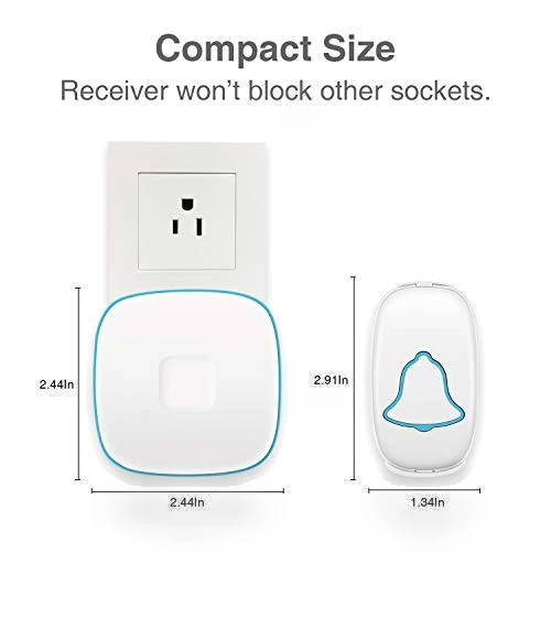 Wireless Doorbell with 38 Melodies and LED Flash, Waterproof, 1000-Foot Range — Kits, BO YING