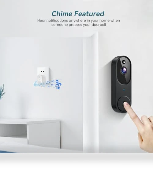 Wi-Fi Video Doorbell Camera with Two Way Audio, AI Motion Detection, Night Vision — Smart Home Security, Shenzhen Puge Electronics Co., Ltd.