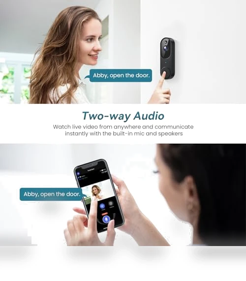 Wi-Fi Video Doorbell Camera with Two Way Audio, AI Motion Detection, Night Vision — Smart Home Security, Shenzhen Puge Electronics Co., Ltd.