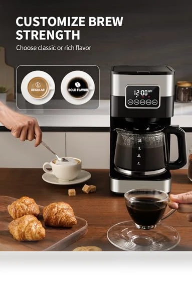 10-Cup Programmable Coffee Maker with Strong Brew Option — Coffee Makers, SHARDOR