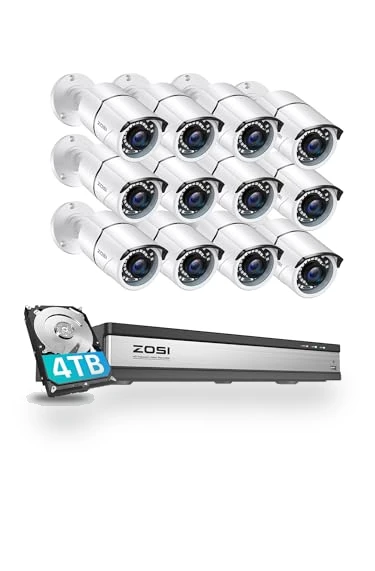 H.265+ 1080p 16 Channel Home Security Camera System with AI Human Vehicle Detect — Security Cameras, ZOSI