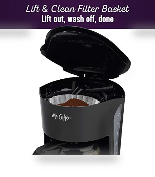 12-Cup Black Coffee Maker with Auto Pause and Glass Carafe — Coffee Makers, Mr. Coffee