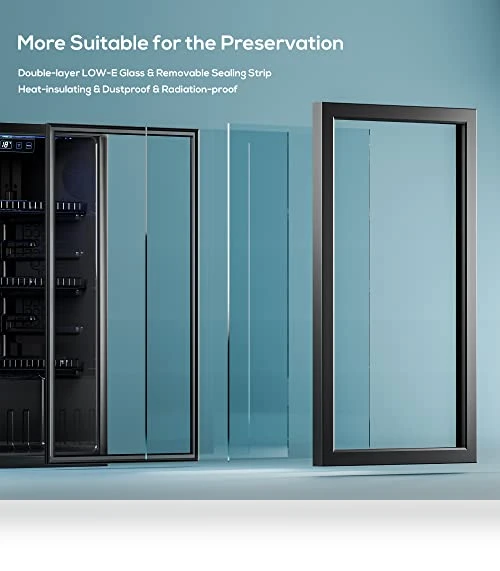120 Cans Freestanding Mini Fridge Cooler with Glass Door — Drink Coolers, Manastin
