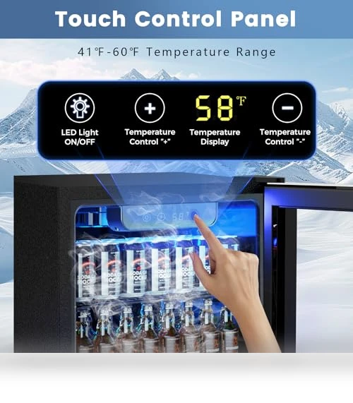 130 Can Beverage Refrigerator Cooler, 3.2 Cu.Ft Drink Fridge with Adjustable Temperature — Drink Coolers, Electactic