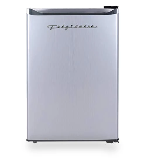 2.5 cu ft Compact Refrigerator with Freezer, Stainless Steel — Mini Fridges, Frigidaire