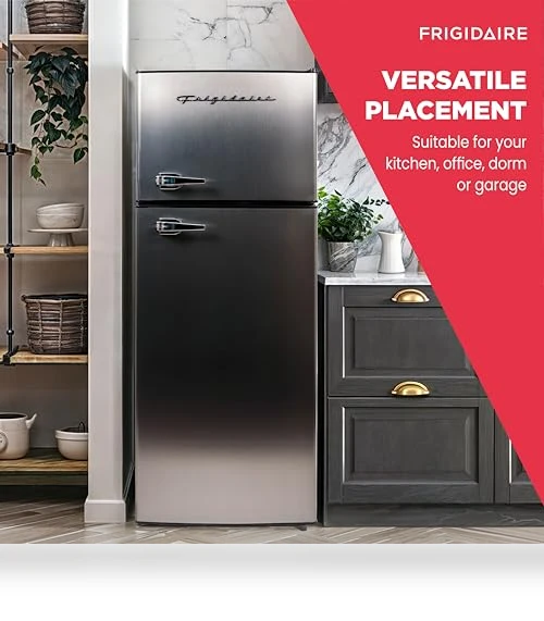 2 Door Apartment Size Refrigerator Freezer Combo, 7.5 cu ft, Stainless Steel — Cooling Solutions, Frigidaire
