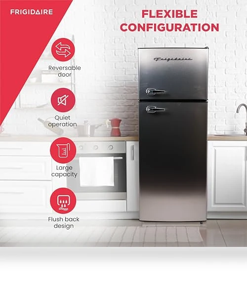 2 Door Apartment Size Refrigerator Freezer Combo, 7.5 cu ft, Stainless Steel — Cooling Solutions, Frigidaire