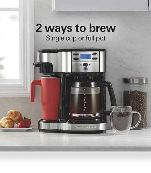 2-Way 12 Cup Programmable Drip Coffee Maker & Single Serve Machine — Coffee Makers, Hamilton Beach