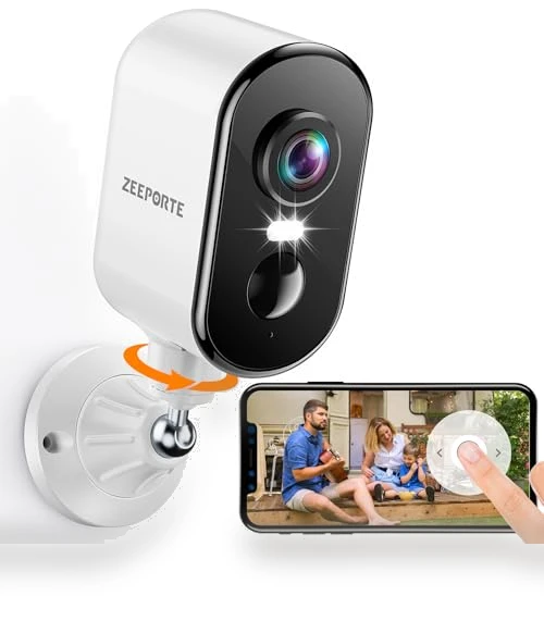 360° Pan Rotating 2K Wireless Outdoor Security Camera with AI Motion Detection — Smart Home Security, ZEEPORTE SECURITY