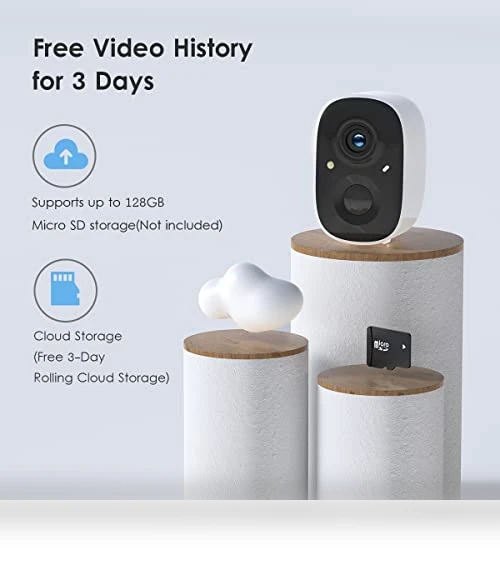 2K Wireless Outdoor Security Camera with Color Night Vision and AI Motion Detection — Motion Sensors, GMK
