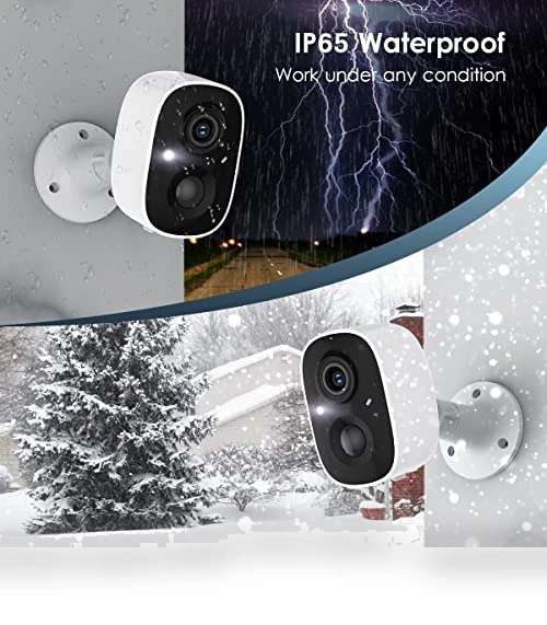 2K Wireless Outdoor Security Camera with Color Night Vision and AI Motion Detection — Motion Sensors, GMK
