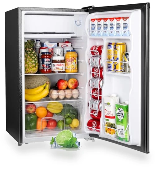 3.2 Cu.Ft Mini Fridge with Freezer, Adjustable Thermostat, Single Door Compact Refrigerator — Mini Fridges, Upstreman