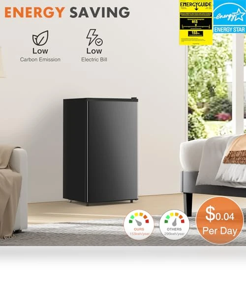 3.2 Cu.Ft Mini Fridge with Freezer, Adjustable Thermostat, Energy-efficient, Low Noise — Mini Fridges, Sweetcrispy