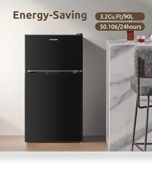 Mini Fridge with Freezer, 2 Door Small Refrigerator, 3.2 CU.FT — Mini Fridges, BANGSON