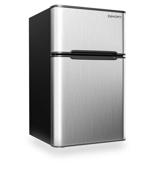 Mini Fridge with Freezer, 3.2 Cu.Ft, 2 Door, Adjustable Shelves — Mini Fridges, EUHOMY