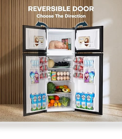 4.0 Cu.Ft. Mini Fridge with Freezer, Double Door Small Refrigerator — Mini Fridges, Upstreman