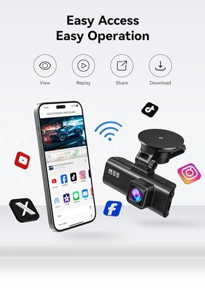 4K/2.5K Full HD Dash Camera for Cars with Front and Rear Recording — Dashboard Cameras, REDTIGER