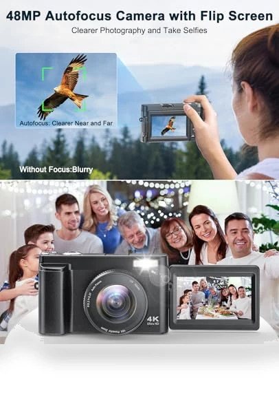 4K Digital Camera for Photography and Video with Autofocus and Anti-Shake — Compact Digital Cameras, Zostuic