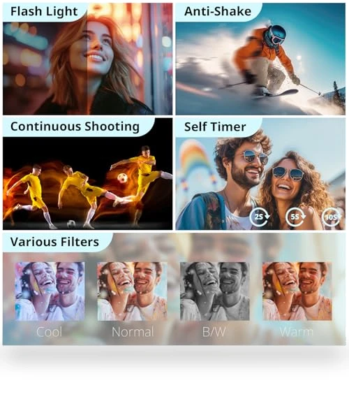 4K Digital Camera for Photography Autofocus with 180° Flip Screen — Mirrorless Cameras, Duluvulu