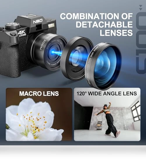 48MP WiFi Digital Camera with 4K Video, 16X Zoom, Wide Angle & Macro Lens — Professional DSLR Cameras, NBDDIGITAL