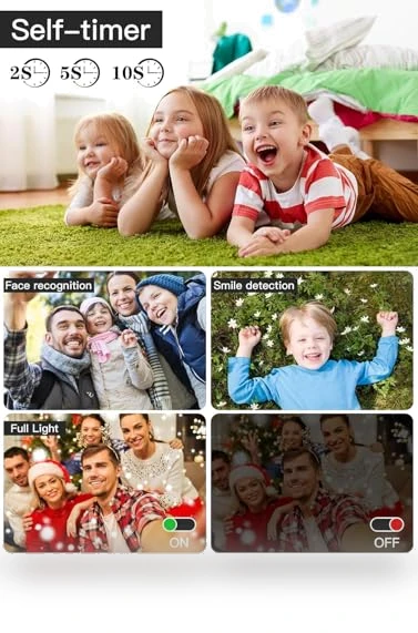 56MP FHD 1080P Digital Camera for Kids with 16x Zoom Anti Shake — Portable Media Devices & Accessories, Fleafer