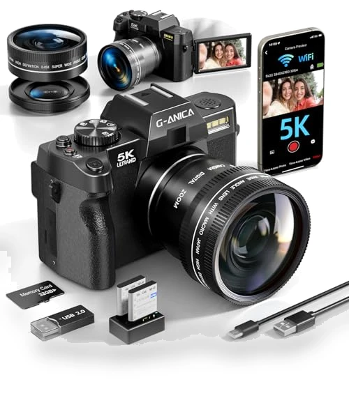 5K Digital Camera for Photography with 16X Zoom — Compact Digital Cameras, G-Anica