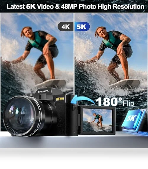 5K Digital Camera for Photography with 16X Zoom — Compact Digital Cameras, G-Anica