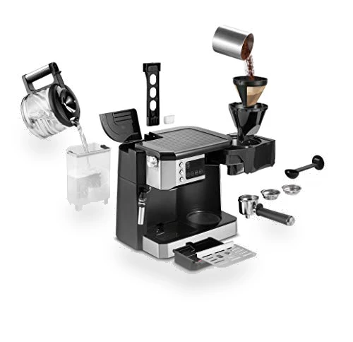 All-in-One Combination Coffee Maker & Espresso Machine with Adjustable Milk Frother — Coffee & Espresso Combos, De'Longhi