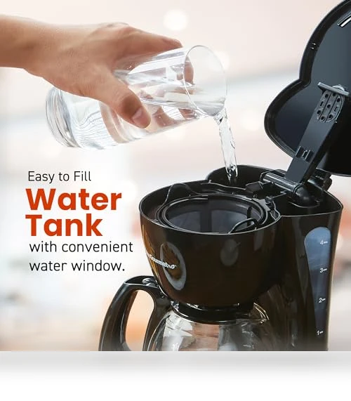 Automatic 4-Cup Brew & Drip Coffee Maker with Pause N Serve — Single-Cup Coffee Makers, Elite Gourmet