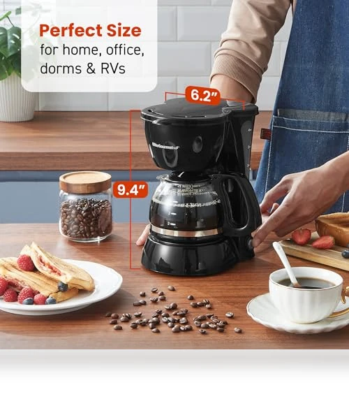 Automatic 4-Cup Brew & Drip Coffee Maker with Pause N Serve — Single-Cup Coffee Makers, Elite Gourmet
