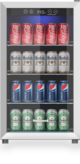 115 Can Beverage Refrigerator and Cooler with Glass Door — Mini Fridges, Honeywell