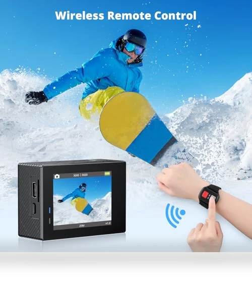 4K30fps WiFi Action Camera with Waterproof Case and Accessories — Adventure & Sports Cameras, AKASO