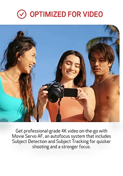 Mirrorless Vlogging Camera with Lens, Tripod and Microphone, 24.2MP, 4K Video — Professional DSLR Cameras, Canon