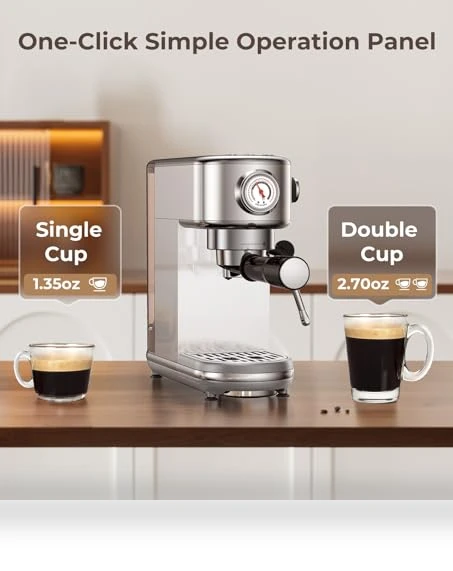 20 Bar Professional Espresso Machine with Milk Frother — Coffee & Espresso Combos, Atatix
