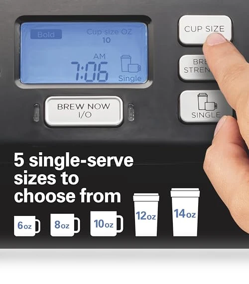 FlexBrew Trio 2-Way Coffee Maker, Compatible with K-Cup Pods or Grounds, Single Serve & Full Pot — Coffee & Espresso Combos, Hamilton Beach