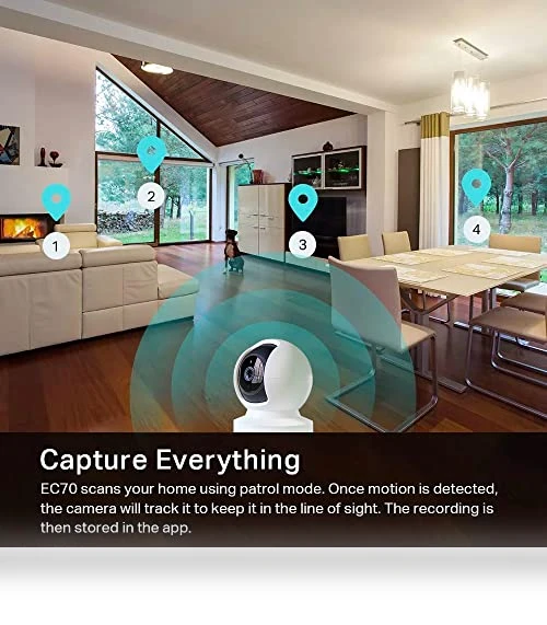 Indoor Pan/Tilt Smart Security Camera, 1080p HD with Night Vision, Motion Detection — Smart Home Security, TP-Link