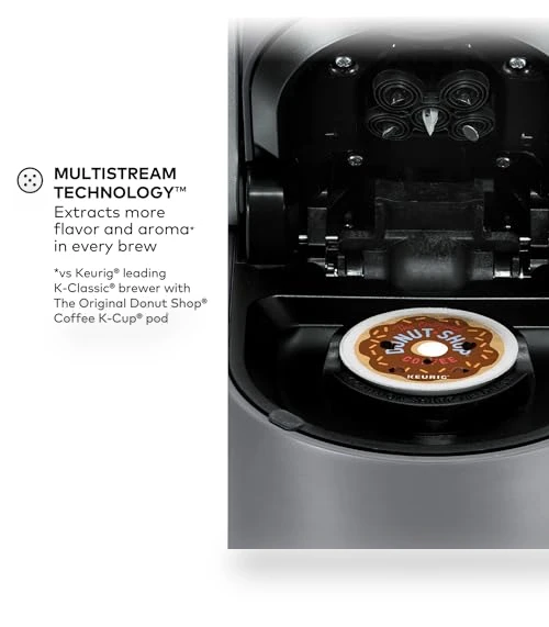 Single Serve K-Cup Pod Coffee Maker, MultiStream Technology, 4 Brew Sizes, Gray — Single-Cup Coffee Makers, Keurig