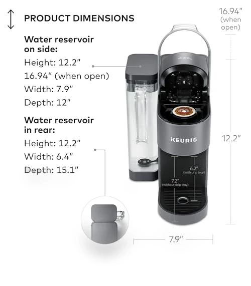 Single Serve K-Cup Pod Coffee Maker, MultiStream Technology, 4 Brew Sizes, Gray — Single-Cup Coffee Makers, Keurig