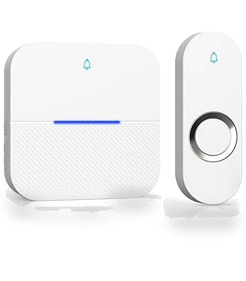 Lighted Wireless Doorbell with 58 Chimes, 1000ft Range, Waterproof — Push Buttons, AIDA
