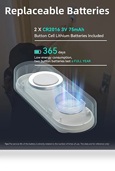Lighted Wireless Doorbell with 58 Chimes, 1000ft Range, Waterproof — Push Buttons, AIDA