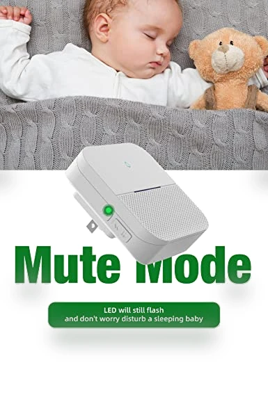 Lighted Wireless Doorbell with 58 Chimes, 1000ft Range, Waterproof — Push Buttons, AIDA
