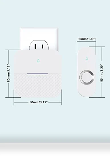 Lighted Wireless Doorbell with 58 Chimes, 1000ft Range, Waterproof — Push Buttons, AIDA